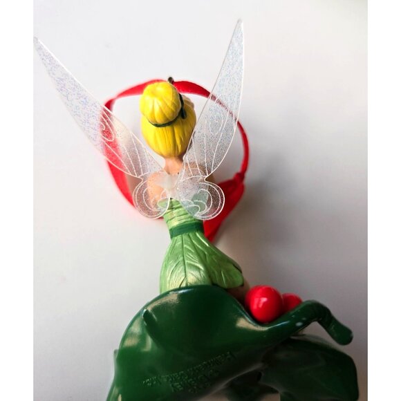 Disney Tinker Bell Ornament With Red Ribbon & Glitter Wings Christmas Tree Decor - Picture 6 of 7